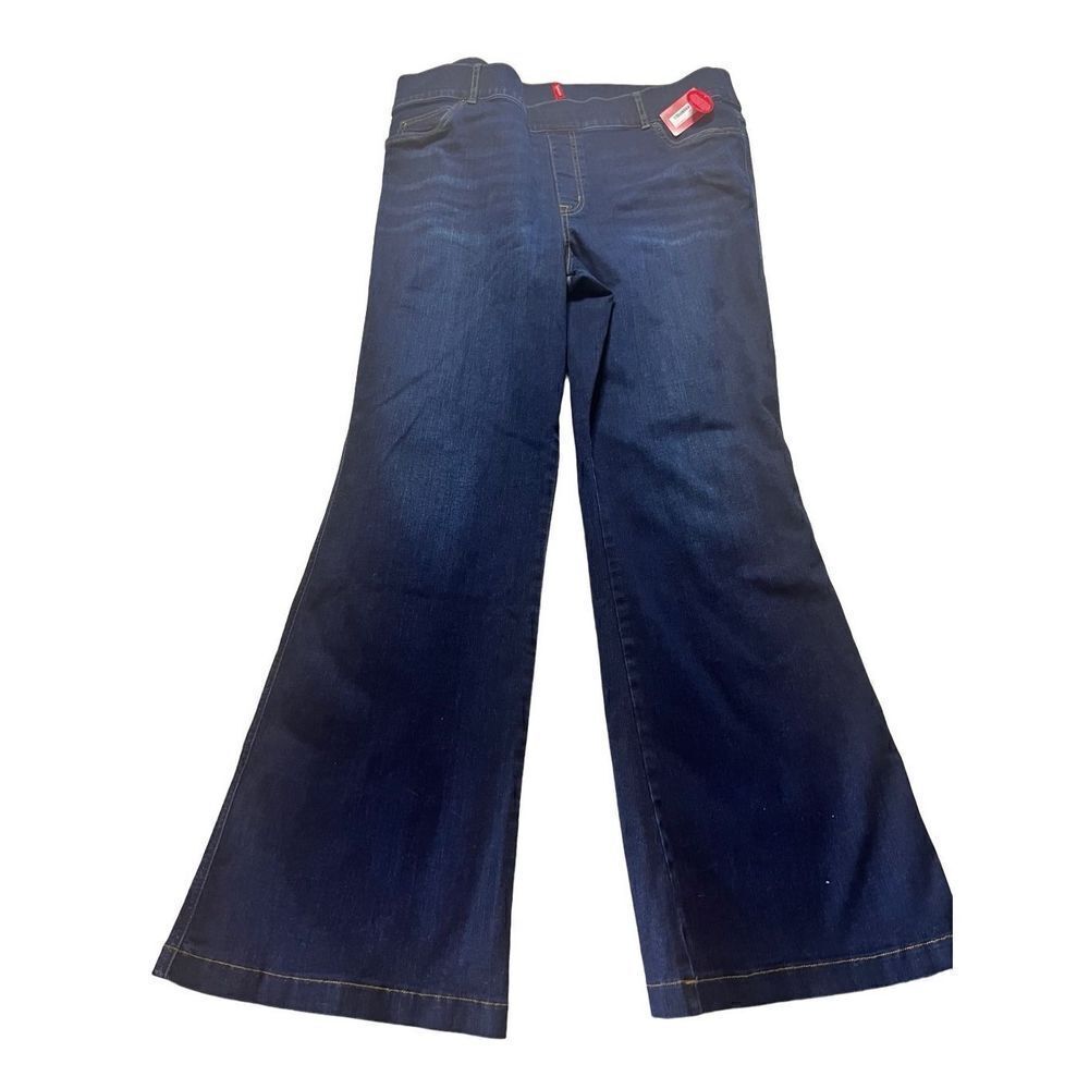 SPANX Dark Blue Flare Wide Leg Jeans